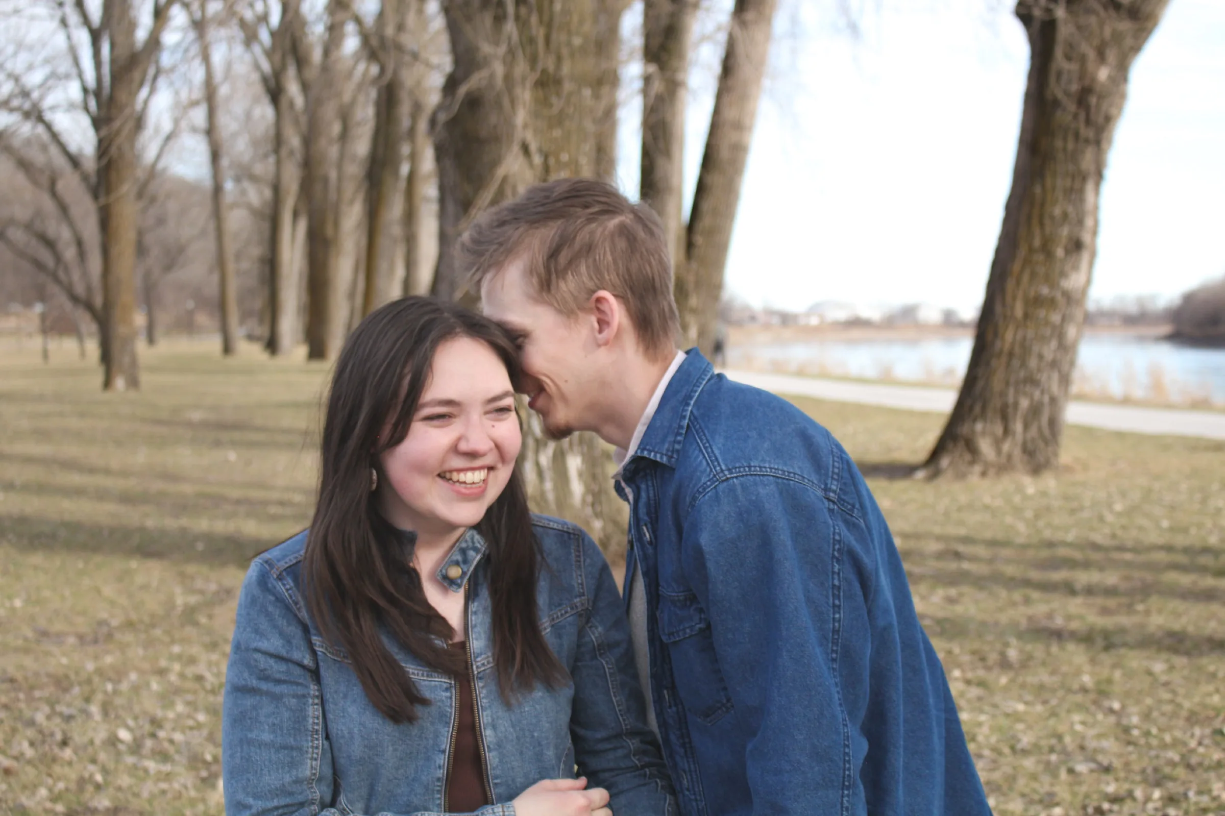 Relaxed couple outdoors