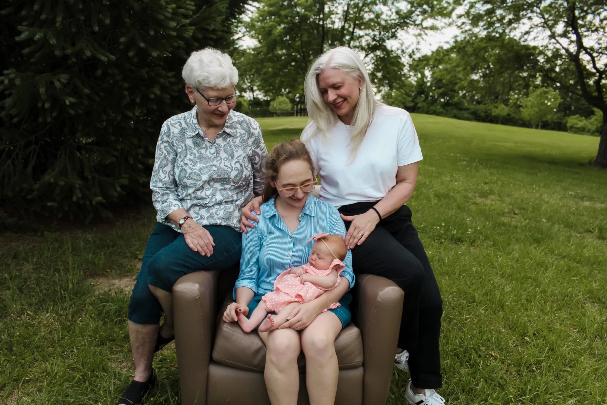 Multigenerational outdoor family portrait